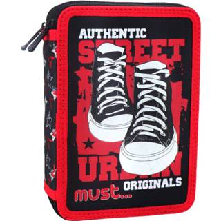👉 Etui rood zwart polyester Must Street Urban 15 X 5 21 Cm Rood/zwart 5205698472169