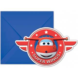 👉 Wenskaart rood blauw papier Procos Wenskaarten Super Wings Rood/blauw 12-delig 5201184883891