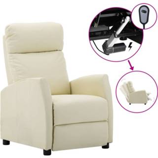 👉 Fauteuil kunstleer Vidaxl Verstelbaar Elektrisch Crèmekleurig 8720286548448