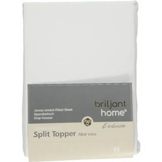 👉 Briljant Home Splittopperhoes Multifit 180 X 220 Cm Katoen Wit