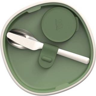 👉 Bestek wit groen polypropyleen Lunchset Met Bestek, Wit/groen - Berghoff Leo Line 5413821314730