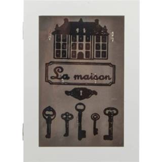 👉 Sleutelkast wit houten Sleutelkast/sleutelkluis La Maison 23 X 32 Cm - Sleutelkastjes 8424001021857