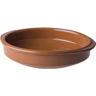 👉 Tapas schaaltje terracotta One Size bruin Set van 6x schaaltjes 14 x 2,5 cm ovenbestendig - Ovenschaaltjes Creme brulee 8720276847223