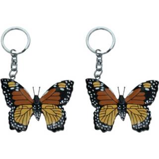 👉 Sleutelhanger houten kinderen 4x stuks vlinder 6 cm