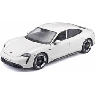 👉 Modelauto wit Porsche Taycan Schaal 1:24/20 X 8 6 Cm - Speelgoed Auto's 8719247696076