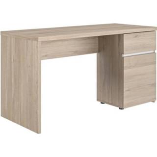 👉 Bureau eiken Gami 1 Lade Deur - Dik Decor Made In France L 140 X D 60 H 75 Cm Oleron 3483601092167