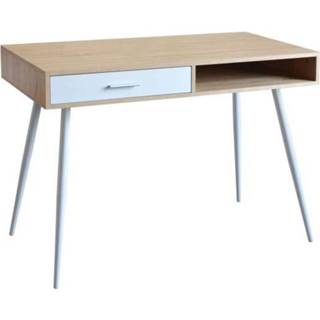 👉 Bureau metalen 1 Lade - L 110 X D 50 H 75 Cm Study 3760269175969