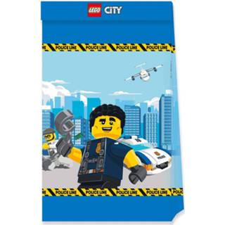 👉 Uitdeelzakje blauw papier Procos Uitdeelzakjes Lego City Junior 4 Stuks 5201184922491