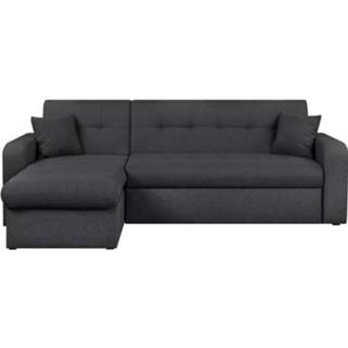 👉 Hoekbank antracietgrijze stof Roman Converteerbare 3-zits + Opbergdoos - B 235 X D 85 153 Cm 5902341077411