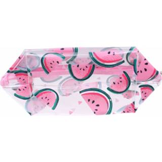 👉 Etui transparant roze polyester I-total Meloen 27 X 10 Cm Transparant/roze 8720585120758