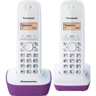 👉 Antwoordapparaat wit paars Panasonic Kx-tg1612frf Duo-telefoon Zonder Bestand 5025232625550
