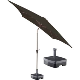 👉 Vierkante parasol antraciet Kopu® Malaga 200x200 Cm Met Voet - 8720629440132