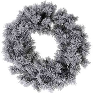 👉 Kerstkrans groen Ceruzo - Met Sneeuw 50 Cm 8719001012548