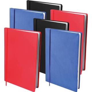 👉 Boek zwart blauw rood Dresz Rekbare Boeken A4 Formaat - 6-pack (Zwart, Rood) 8718776106674