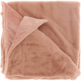 👉 Roze polyester Unique Living Klaas Fleece Plaid - 150x200 Cm Old Pink 8714503359061