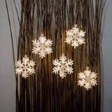 👉 Lichtgordijn witte transparant kunststof warm wit LED op stroom voor binnen met 5 sneeuwvlokken 7318304361035