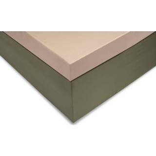 👉 Zo Home Satinado Topper Hoeslaken Katoen Satijn - Forest Sand 90x210-220cm