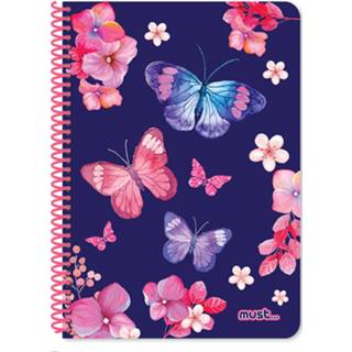 👉 Notitieboek blauw papier meisjes Must Vlinders A4 60 Vellen 8720585140145