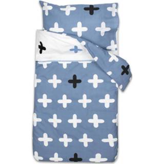 👉 Dekbedovertrek blauw wit baby's Briljant Baby Cross 120 X 150 Cm Blauw/wit 8715874066114