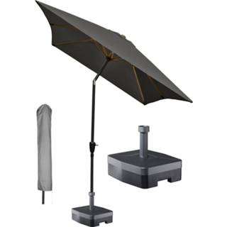 👉 Rechthoekige parasol antraciet Kopu® Bilbao 150x250 Cm Met Hoes En Voet - 8719323089990
