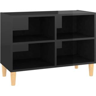 👉 Zwart houten Vidaxl Tv-meubel Met Poten 69,5x30x50 Cm Hoogglans 8720286357392