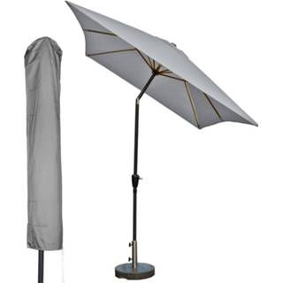 👉 Rechthoekige parasol grijs Kopu® Bilbao 150x250 Cm Met Hoes - Light Grey 8720629440064