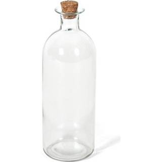 Azijn transparante 1x Glazen Olie/azijn Flessen Met Kurken Dop 490 Ml - Decoratieve 8430540838979