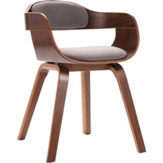 👉 Eetkamerstoel hout kunstleer Vidaxl Gebogen En Taupe 8720286341155
