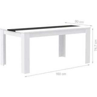 👉 Eettafel wit zwart Finlandek Elämä Van 6 Tot 8 Personen Eigentijdse Stijl In Spaanplaat En Mat - L 160 X B 90 Cm 5904767114305