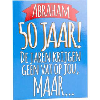 👉 Wenskaart blauw Paper Dreams Abraham 50 Jaar! 16 X 12,5 Cm 8716764127137