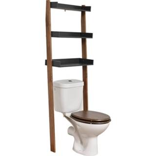 👉 Plank bruin MDF bamboe Gebor - Praktische Acacia Toiletrek Met 3 Planken 166x66x22cm Opbergrek Toiletmeubel 8720359702272