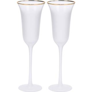 👉 Champagneglas gouden Orange85 Champagneglazen - Met Rand Luxe Set Van 2 70 X 245 Mm Melkglas 8720289426484