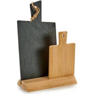 👉 Snijplank bamboe Set Van 2x Stuks Snijplanken/serveerplanken Leisteen En 17 X 31 Cm - Snijplanken 8430852367013