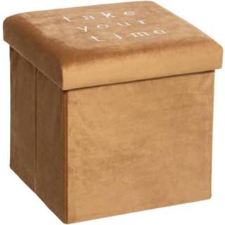 👉 Poef fluweel MDF polyester Opvouwbare Slow Mdf_e1, En Pu-schuim - Caramel Mosterd 3560238704639