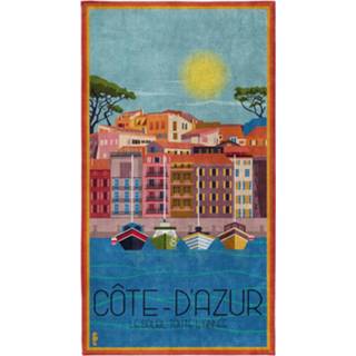 👉 Strandlaken katoen Seahorse Riviera - 90 X 170 Cm Azur 8719002175693