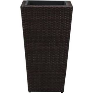 👉 Plantenbak bruin staal hars x Vierkante Bloempot / - 40 H.70 Cm & Geweven 2008304370988