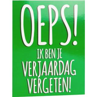 👉 Wenskaart groen Paper Dreams Oeps! Vergeten! 16 X 12,5 Cm 8716764127281