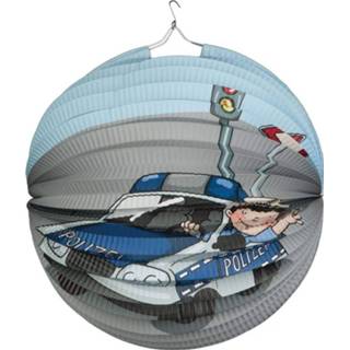 👉 Lampion blauw grijs papier Tib Politie 25 Cm Lichtblauw/grijs 4002727131513