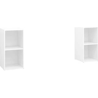 👉 Spaanplaat wit Vidaxl Tv-meubelen 2 St 72x35x36,5 Cm 8720286592014