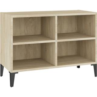 Metalen Vidaxl Tv-meubel Met Poten 69,5x30x50 Cm Sonoma Eikenkleurig 8720286357446