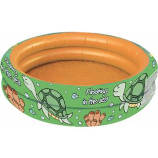 👉 Opblaaszwembad groen oranje Arditex Turtle Junior 100 X 30 Cm Groen/oranje 5204549134676