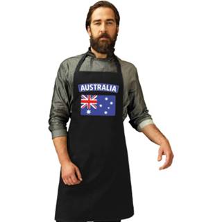 👉 Vlag zwart Australie Barbecueschort/ Keukenschort Volwassenen - Feestschorten 8719538592995