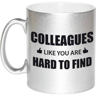 👉 Beker zilver Collega Cadeau Mok / Colleagues Like You Are Hard To Find - Feest Mokken 8720276765992