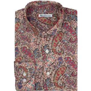 👉 Heren overhemd male rood-bordeaux mannen ALBERTIONI - Bloemen Liberty of London 2 7428478566621