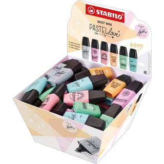 👉 Markeerstift pastelkleuren stuks markeerstiften STABILO BOSS MINI Pastellove markeerstift, display van 50 in geassorteerde 4006381582780