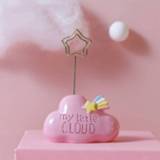 👉 Ornament roze active 2 STKS 6650 Leuke Cartoon Vorm Foto Clipper Naam Kaart Clip Desktop Decoratieve Kleine Ornamenten (Roze Wolk)