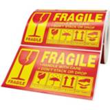 👉 Verpakking active Let op Waarschuwing Transportsticker Label Kwetsbare stickers, Afmeting: 127x76mm (A-310)