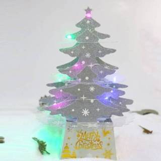 👉 Kerstversiering zilveren active 2 PCS Mini Desktop Kerstboom Ornamenten, Specificatie: Kleur Lamp