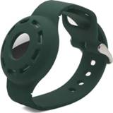 👉 Siliconen armband groen active Anti-kras schokbestendige riem beschermhoes voor AirTag (diepgroen)