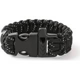 👉 Reflecterende paraplu zwart touw active 4 STKS Negen-Core Geweven Armband Survival Fluitje Emergency Polsband (Zwart)